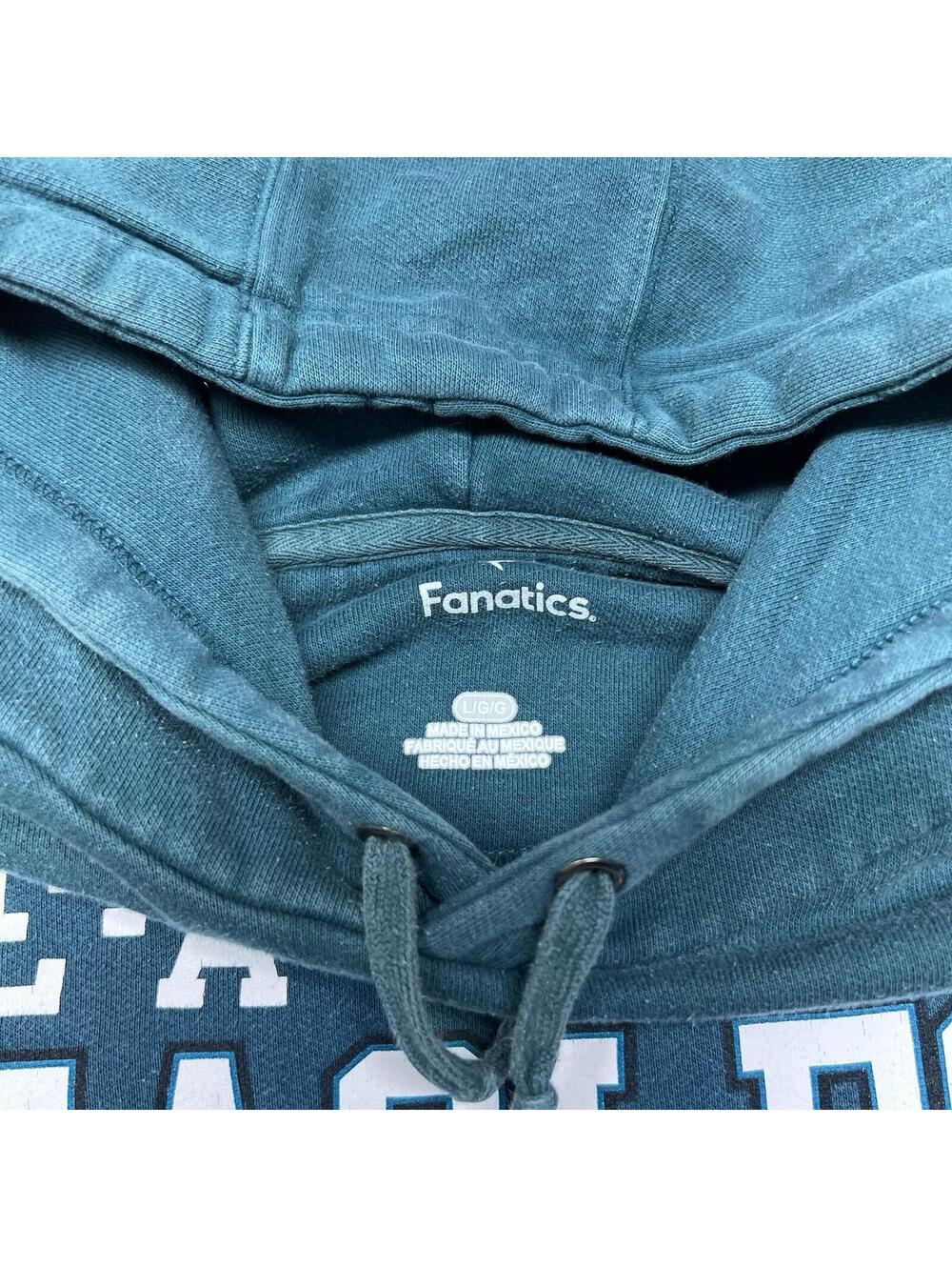 Vintage 00s Fanatics Philadelphia Eagles football Green Center Logo Hoodie Sz L - Picture 2 of 3